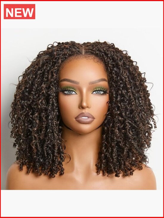 Synthetic 11X4 HD Lace Frontal Wig 200% Density Micro Twist Curly Fluffy main image 6